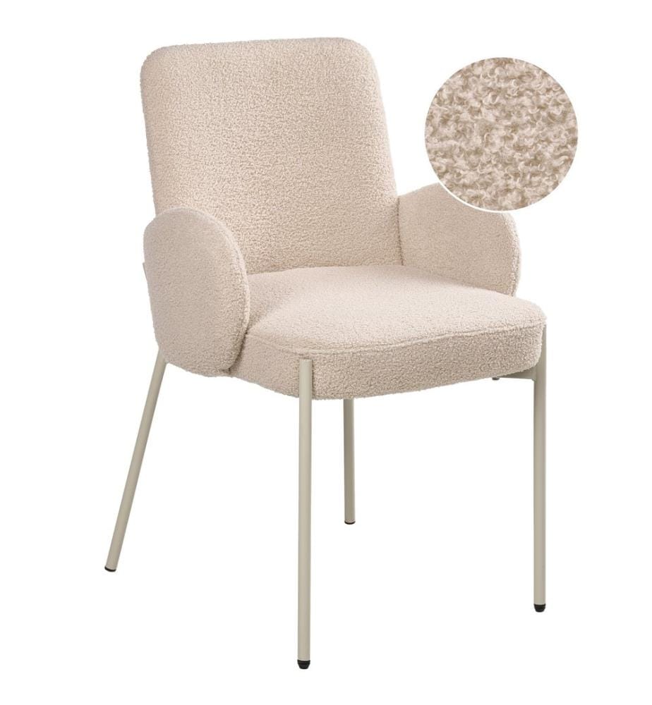 Chaise de salle à manger MAGEE Bouclé Beige clair