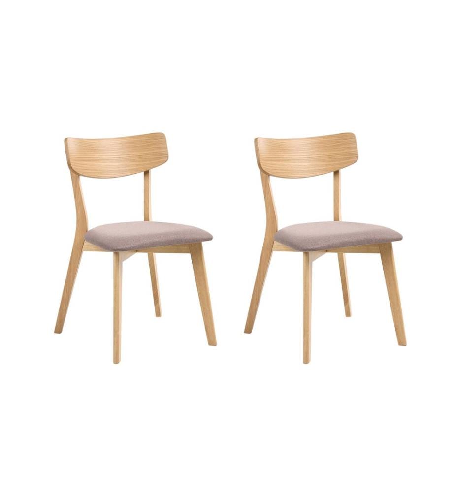 Lot de 2 chaises de salle à manger HOPE Bois Marron clair/marron