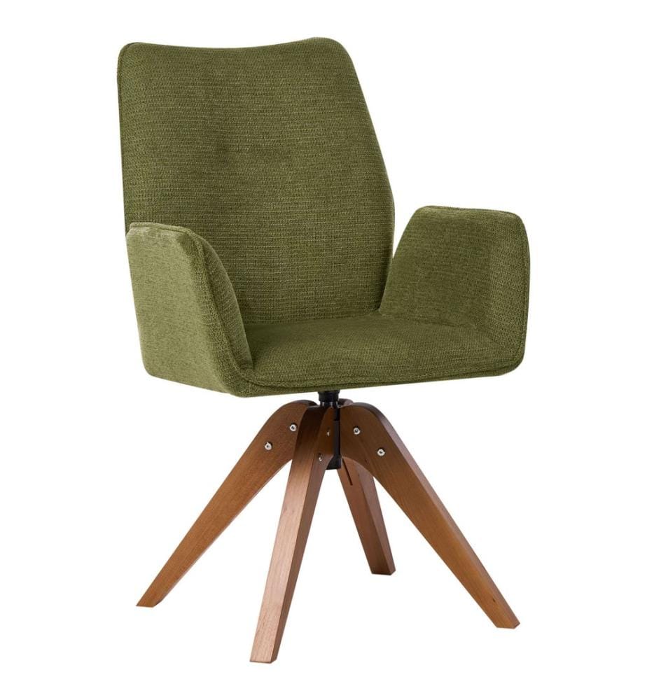 Chaise de salle à manger MOKENA Lin synthétique Vert