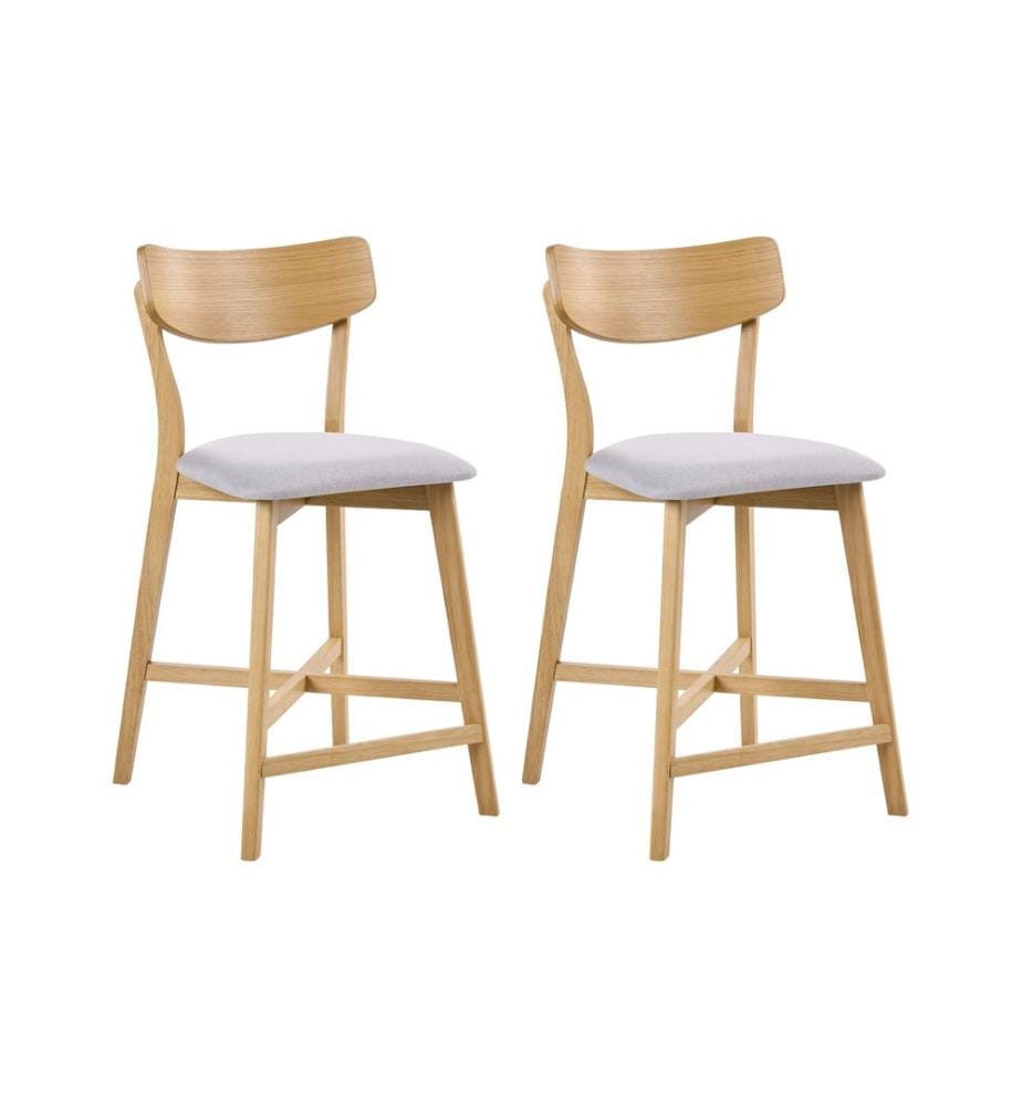 Lot de 2 chaises de bar HOPE Bois Marron clair/gris