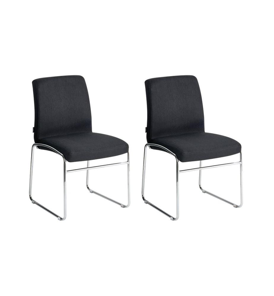 Lot de 2 chaises de salle à manger LECCO Tissu Noir
