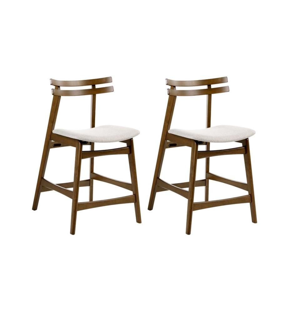Lot de 2 chaises de bar CYNTHIANA Bois Marron/beige clair