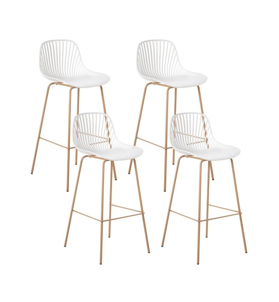 Lot de 4 chaises de bar KLEVE Blanc