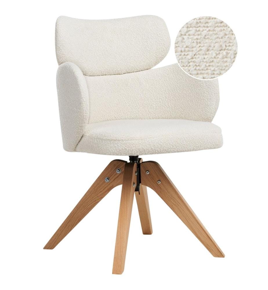 Chaise de salle à manger MARCY Bouclé Beige clair