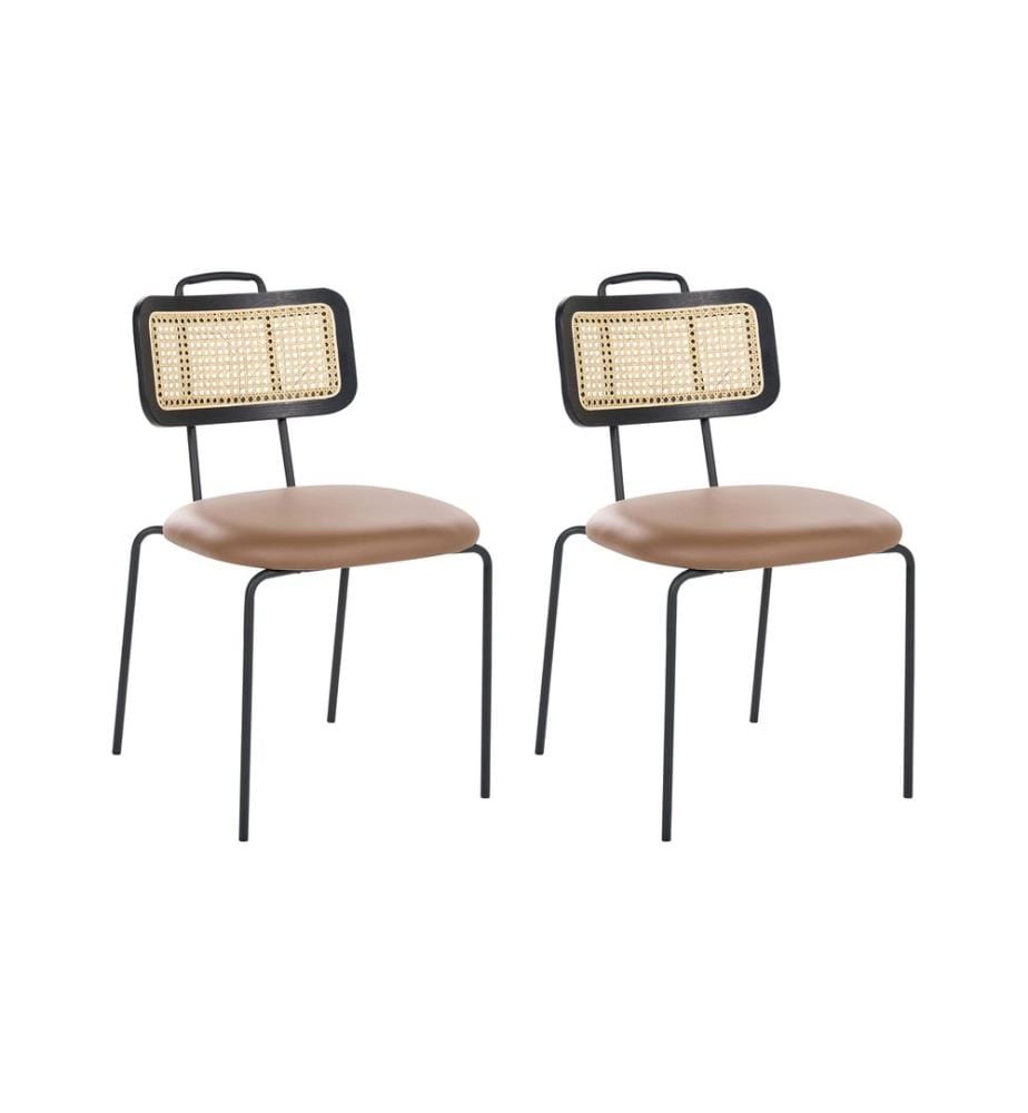 Lot de 2 chaises de salle à manger ADELANTO Métal Marron
