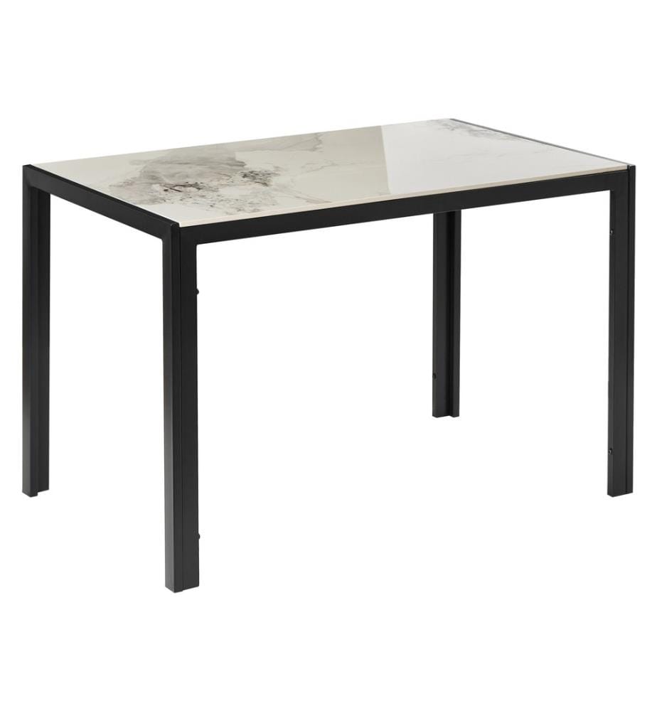 Table de repas CLARENCE Marbre blanc 120 cm 70 cm Céramique