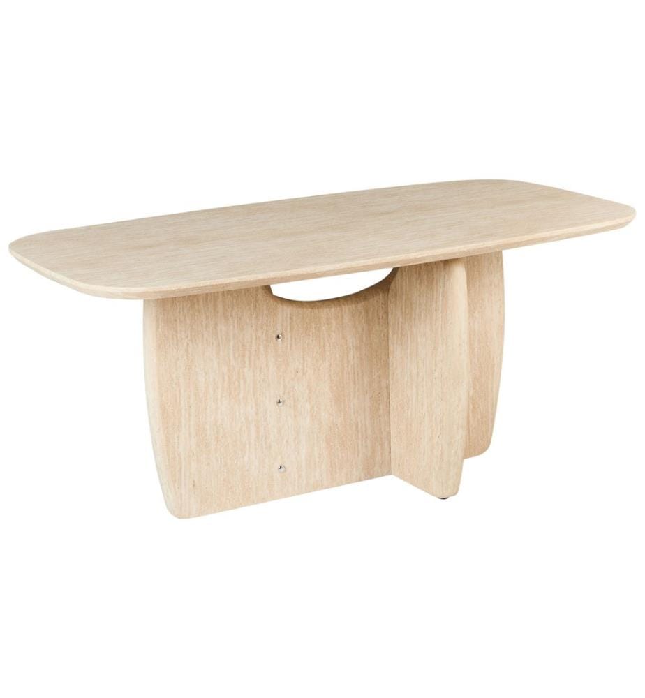 Table de repas TRAVERS Effet travertin 180 cm 90 cm