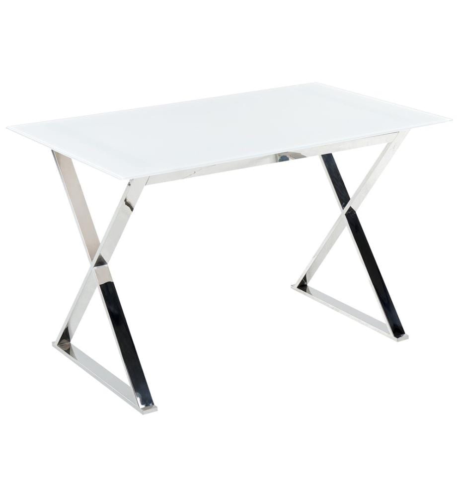 Table de repas ATTICA Blanc 120 cm 70 cm Verre de sécurité