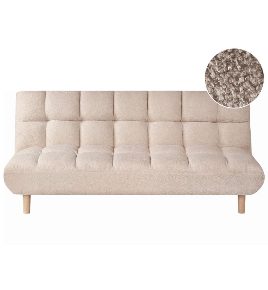 Canapé-lit 2 places RISOR Bouclé Beige
