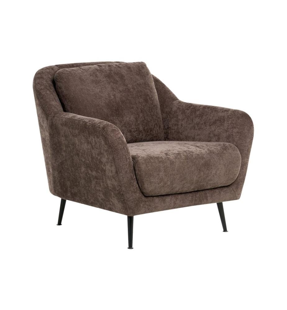 Fauteuil EIBY Tissu chenille Marron foncé