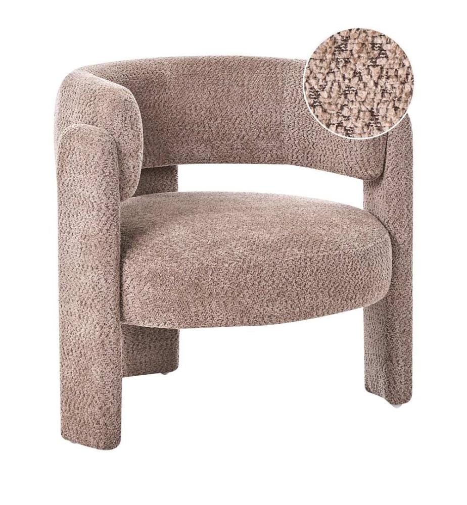 Fauteuil BUREA Tissu chenille Taupe