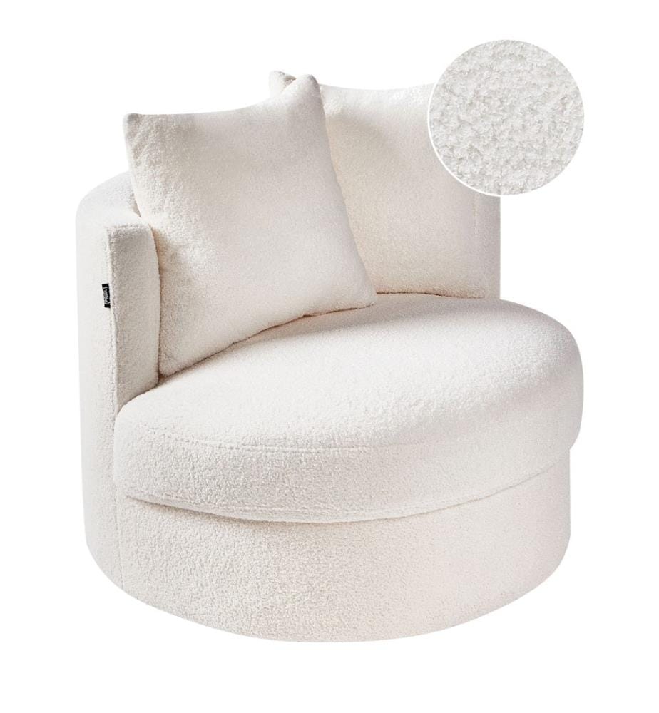 Fauteuil pivotant DALBY Bouclé Blanc