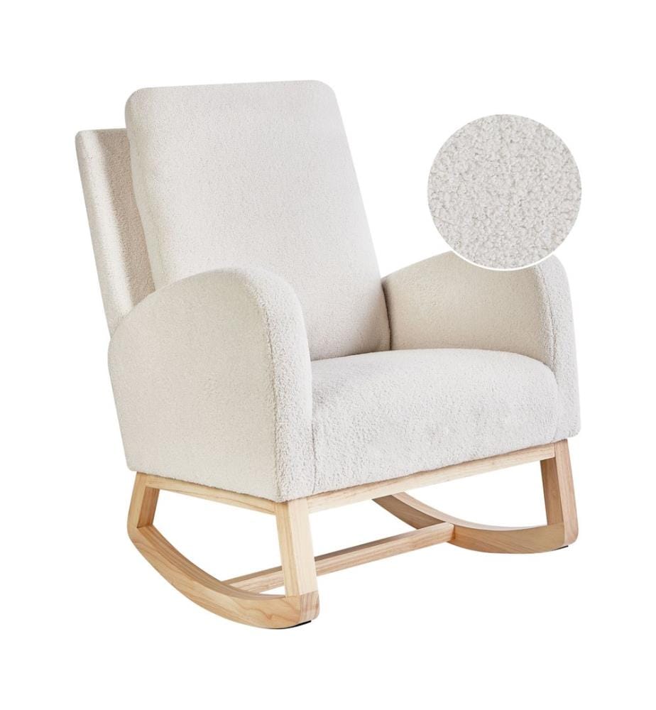 Fauteuil à bascule ALSTA Bouclé Blanc cassé