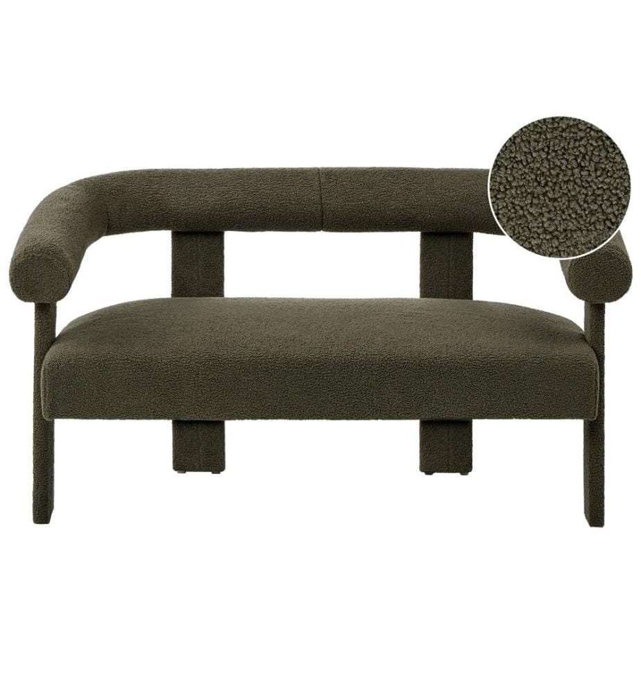 Canapé 2 places ILBRO Bouclé Vert foncé