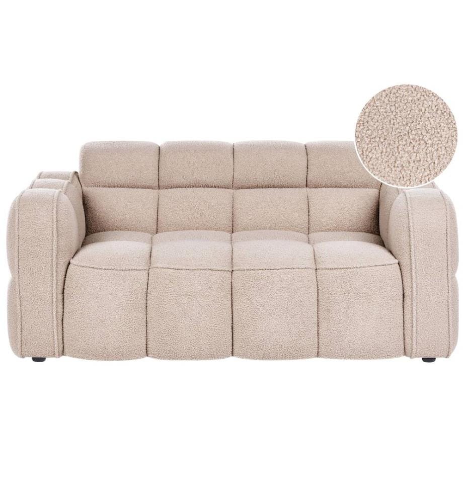 Canapé 2 places UTANA Bouclé Beige