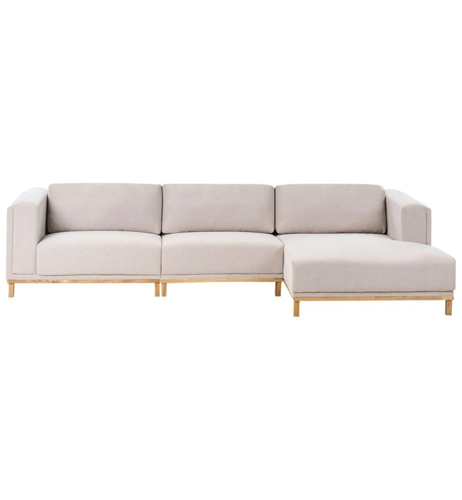 Canapé d'angle 5 places VENG Tissu Beige clair Côté gauche