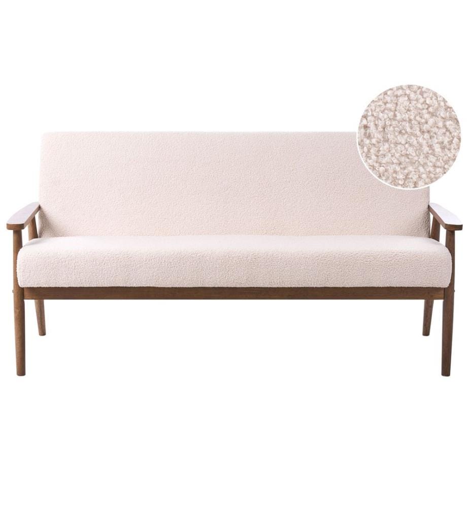 Canapé 3 places ESRUM Bouclé Marron foncé/beige