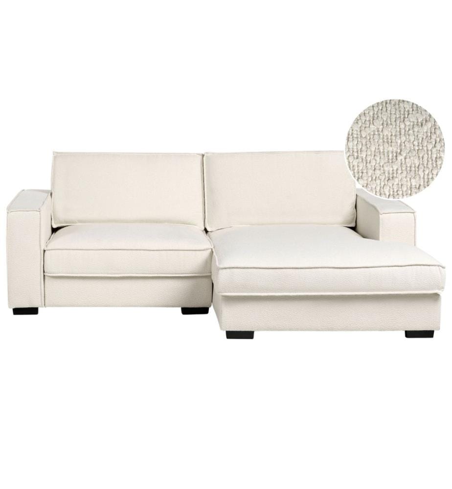 Canapé d'angle KOLDING Bouclé Beige clair Côté gauche