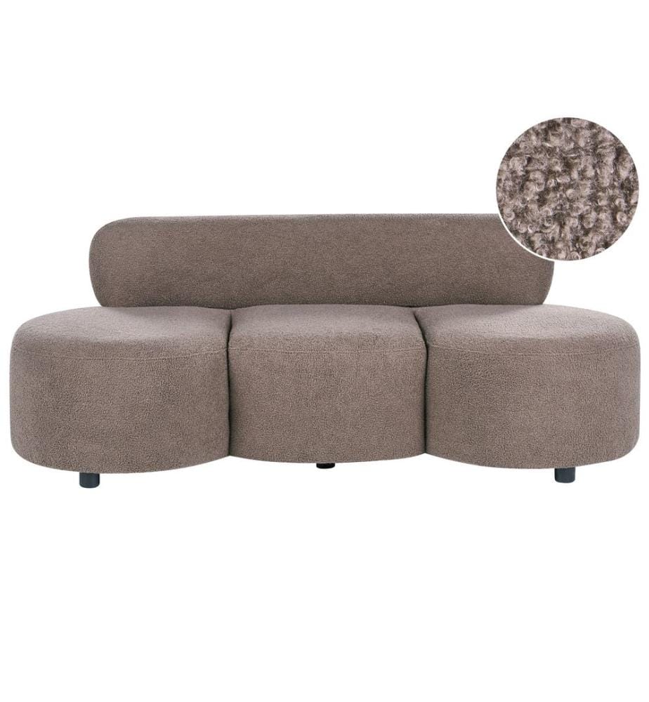 Canapé 3 places BLAVAND Bouclé Taupe