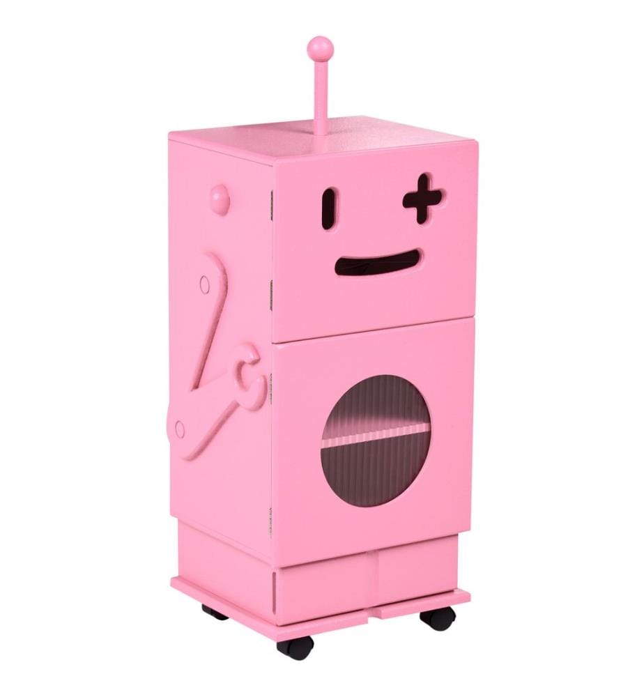 Armoire EDGAR 89 cm Rose avec roues