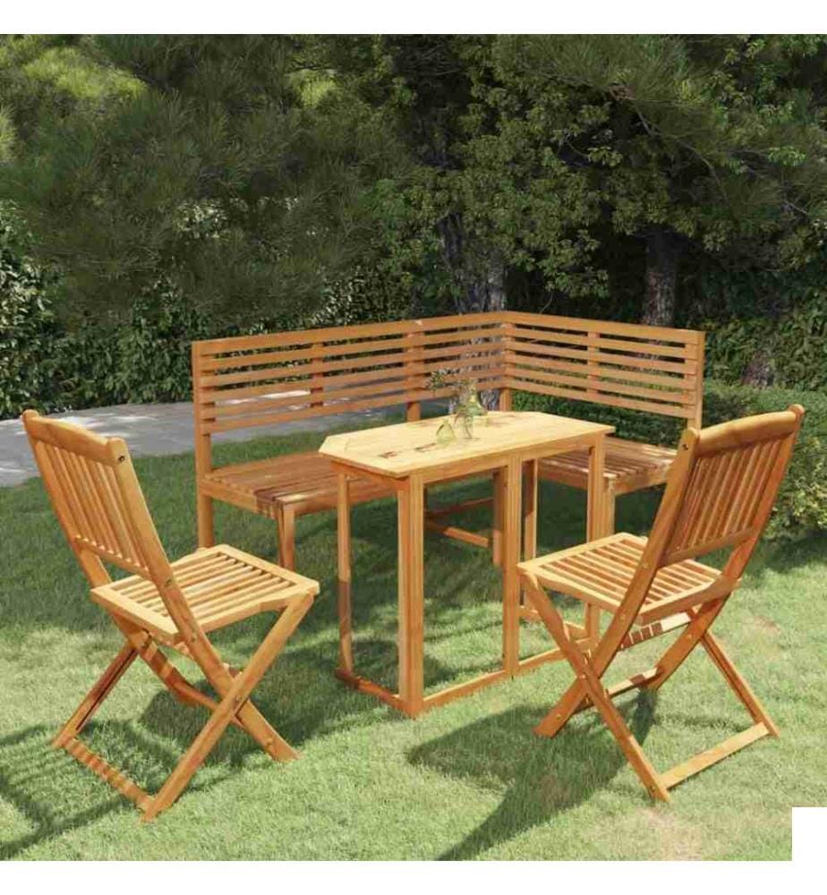 Mobilier de bistro 4 pcs Bois d'acacia solide