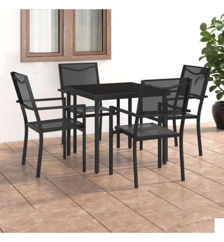 Mobilier de salle à manger d'extérieur 5 pcs Acier