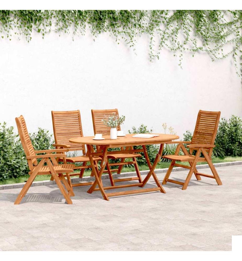 vidaXL Chaises inclinables de jardin lot de 4 bois massif acacia