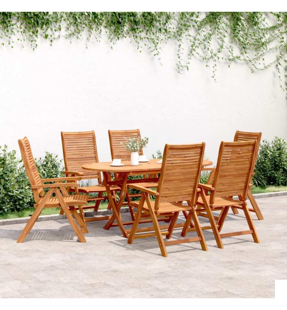 vidaXL Chaises inclinables de jardin lot de 6 bois massif acacia