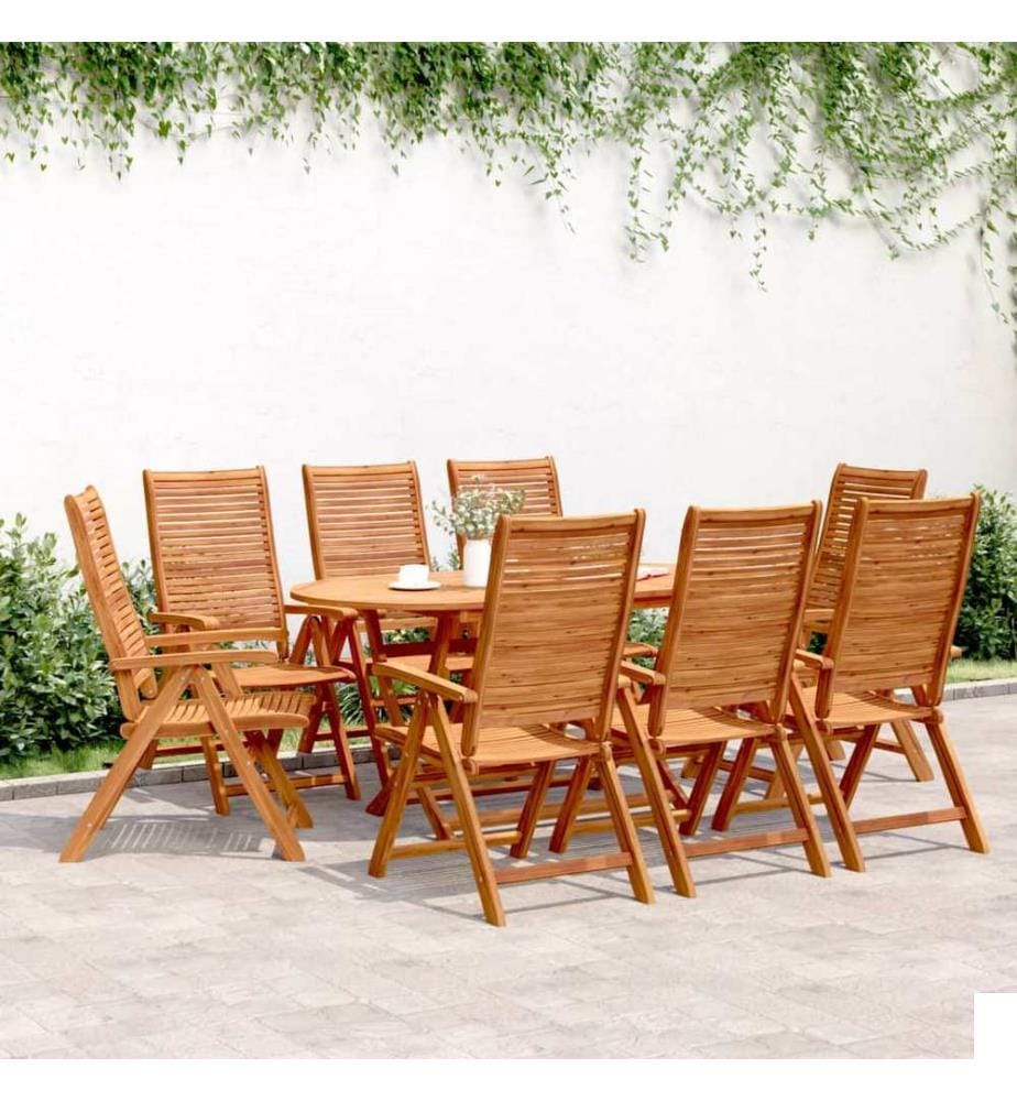 vidaXL Chaises inclinables de jardin lot de 8 bois massif acacia