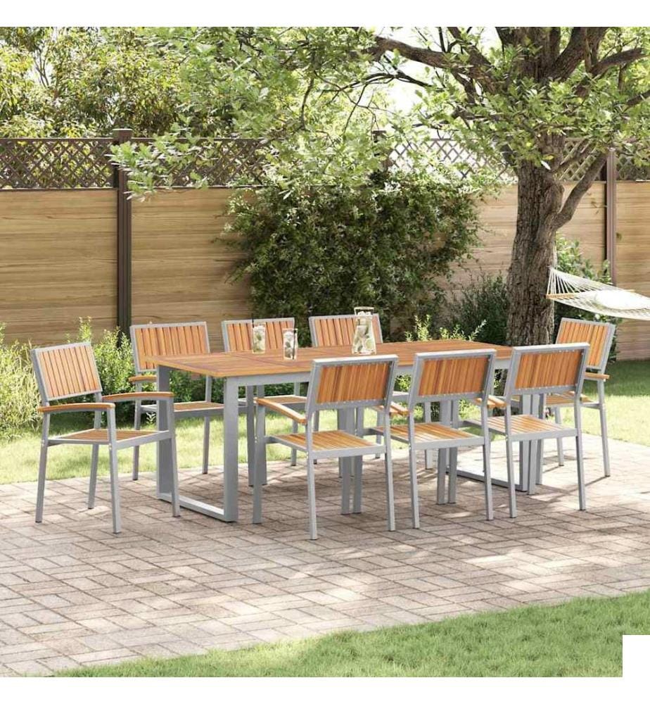 vidaXL Chaise empilable 8 pcs Marron 56 x 57 x 87 cm