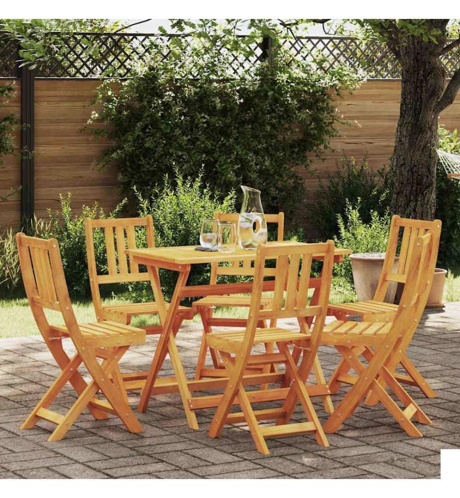vidaXL Chaises de bistrot d'extérieur 6 pcs Bois d'Acacia Massif