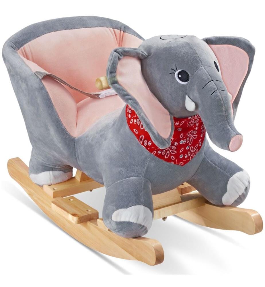Éléphant à bascule en peluche à partir de 12 mois - gris