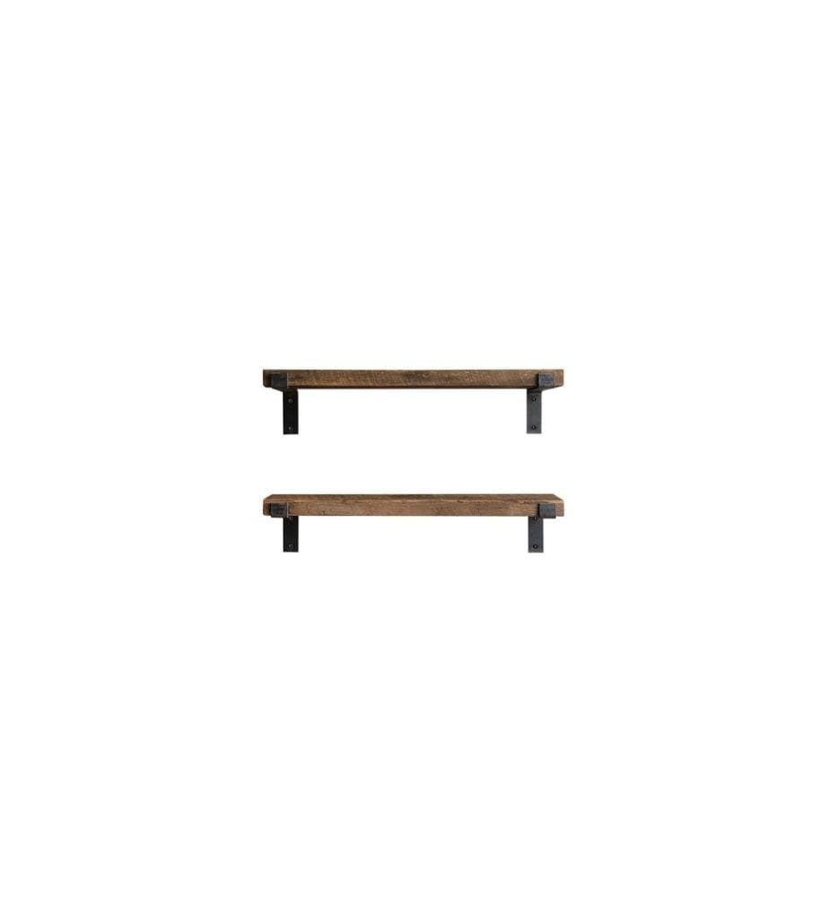 Woody Fashion - Étagère murale LAM004 2 pièces, 60 x 16 x 14 cm, Noix