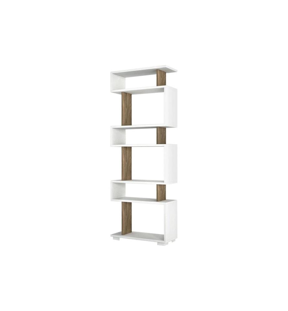 Woody Fashion - Étagère Blok 60 x 165 x 19,5 cm, Nature/Blanc