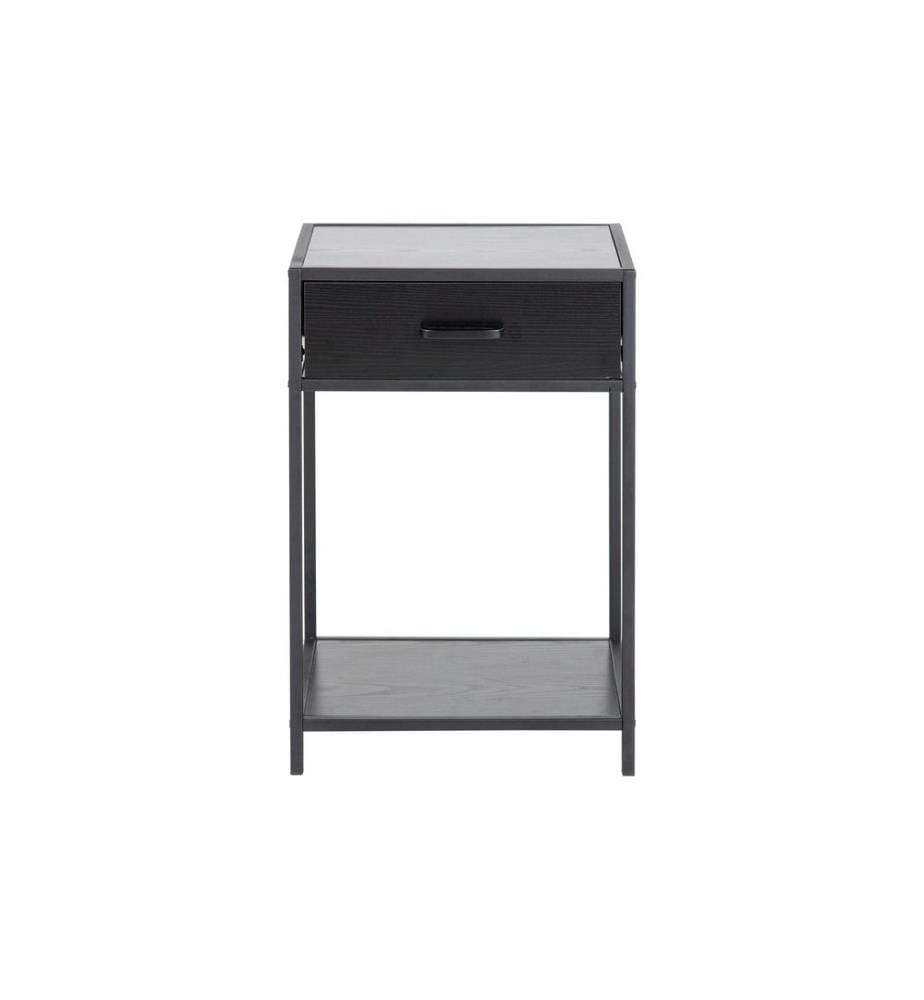 AC Design - Table de nuit Seaford 42 x 35 x 63 cm, Noir