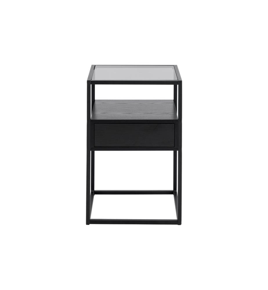 AC Design - Table de nuit Randolf 40 x 35 x 60 cm, Noir
