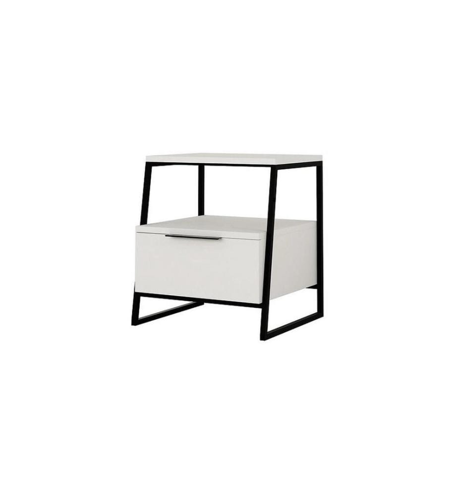 Woody Fashion - Table de nuit Pal 45 x 50 x 40 cm, Blanc