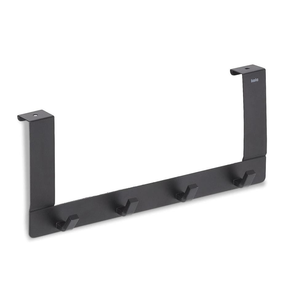 KELA - Accroche-porte Colgar 4 crochets, Noir