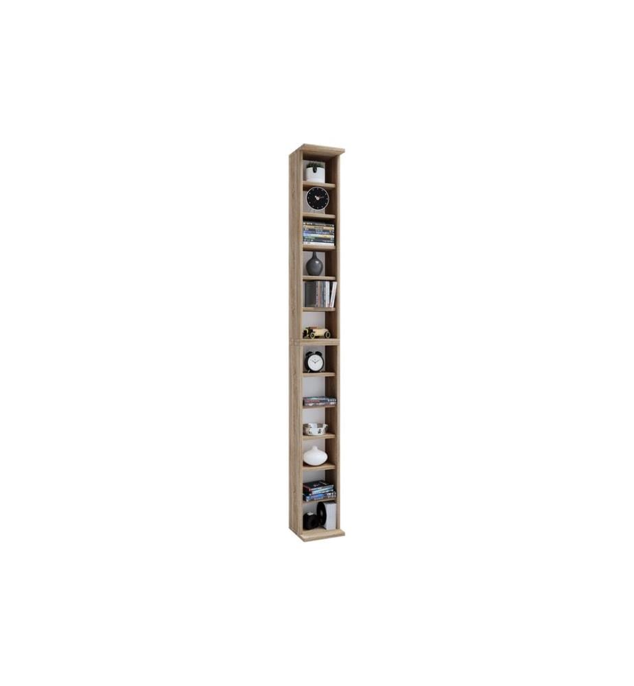 VCM - Étagère Bigol pour les CD 21 x 180 cm, chêne Sonoma