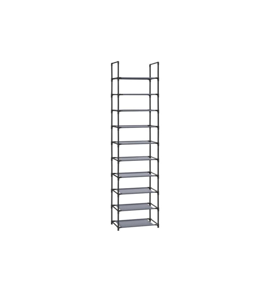Songmics - Étagère à chaussures avec 10 étagères 45 x 173 cm, Gris