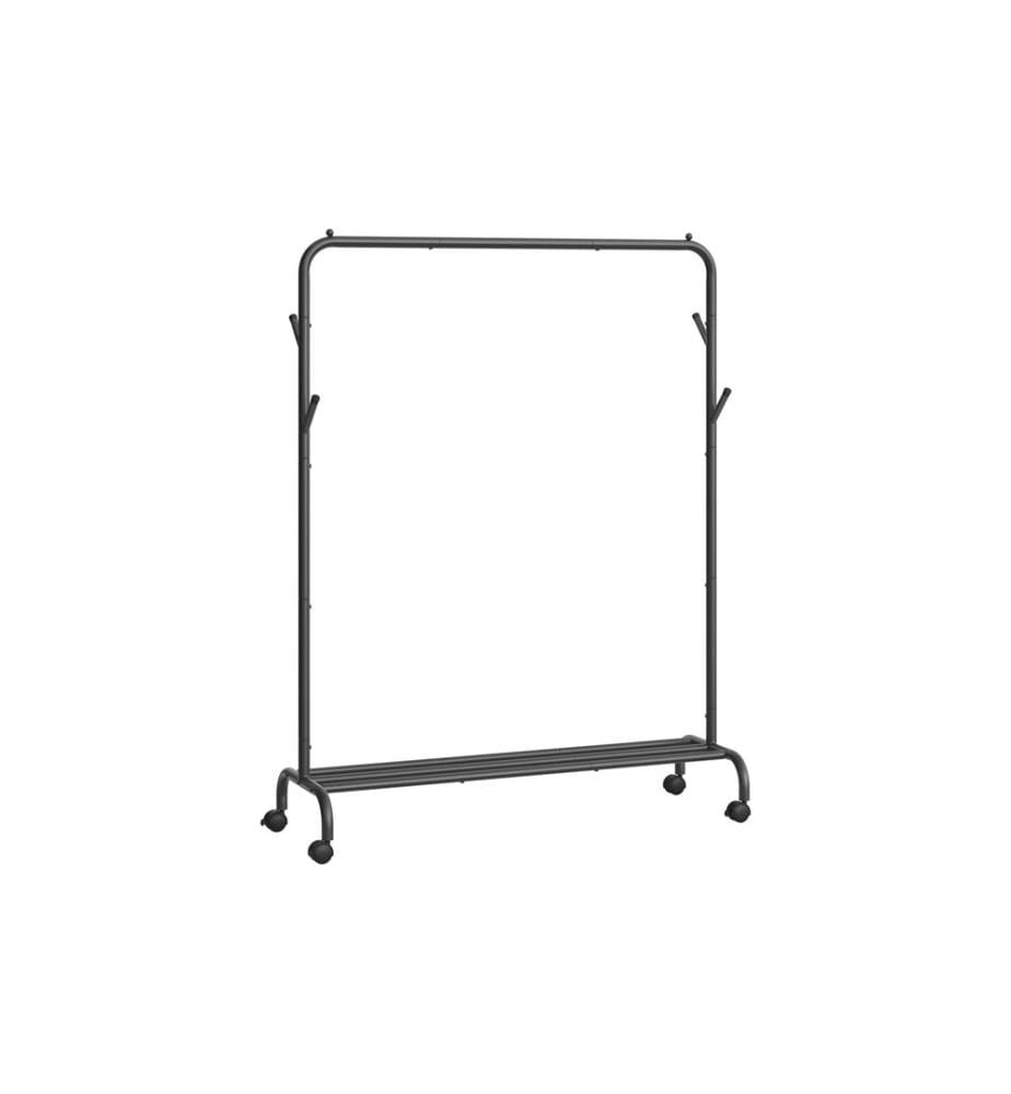 Songmics - Porte-manteau sur roulettes Noir