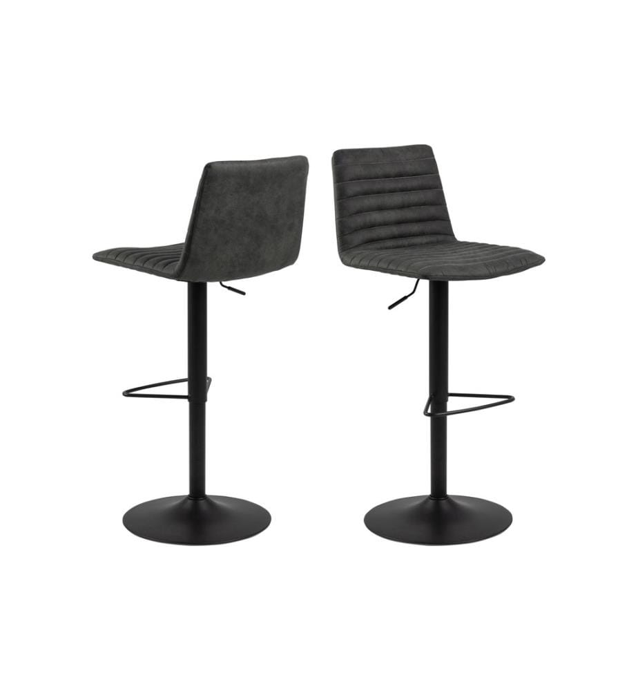 AC Design - Tabouret de bar Kimmy, 2 pièces, 50 x 110.5 cm, Anthracite
