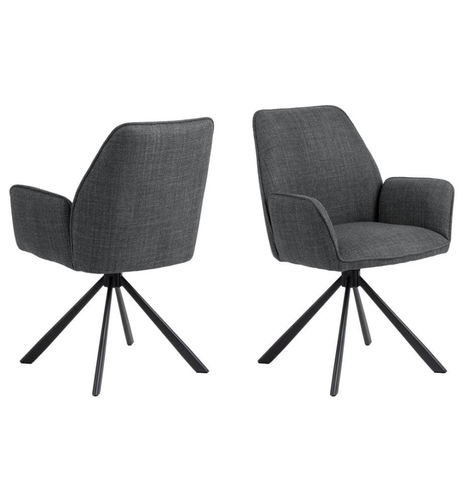 AC Design - Chaise Glenda, 2 pièces, Gris foncé