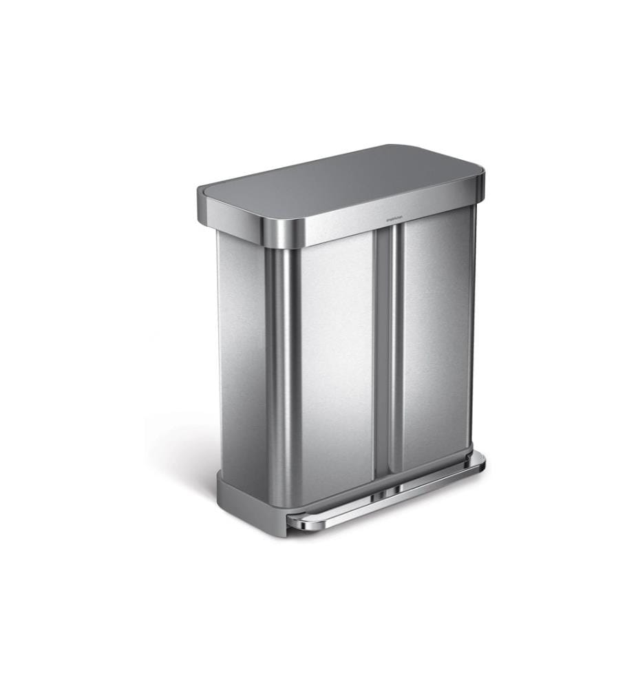 SIMPLEHUMAN - Poubelle Step Can 34+24 l argent