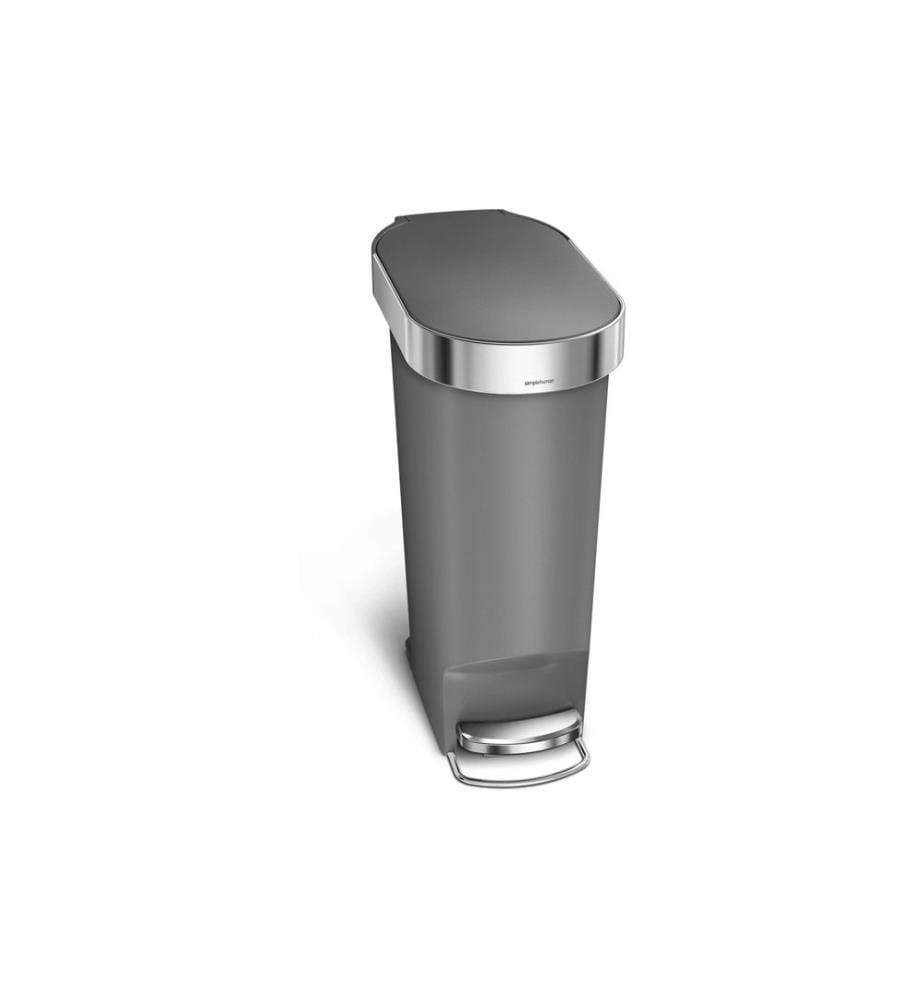Simplehuman Poubelle à pédale Slim Step Can 40 l Gris