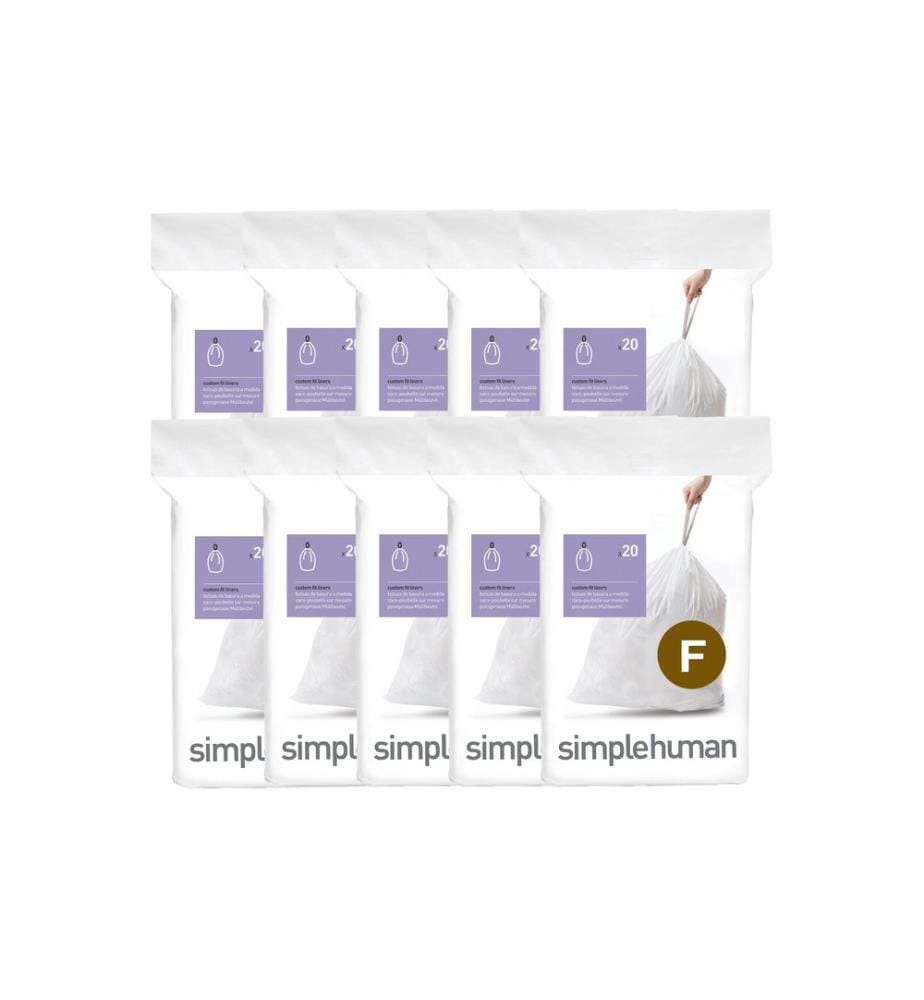 Simplehuman Sacs poubelle Code F, 30 l, 200 pièces