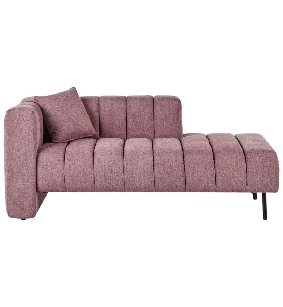 Chaise longue côté gauche LANNILS Tissu Rose