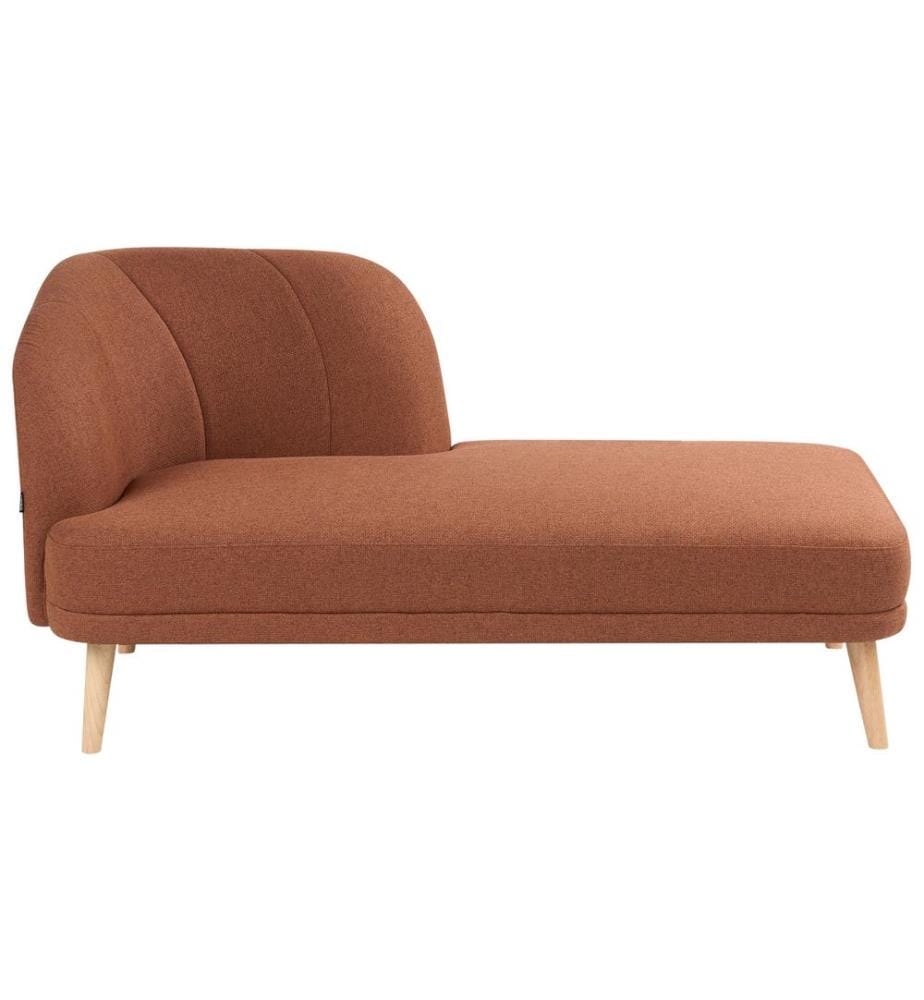 Chaise longue côté gauche TANLAY Tissu Marron doré