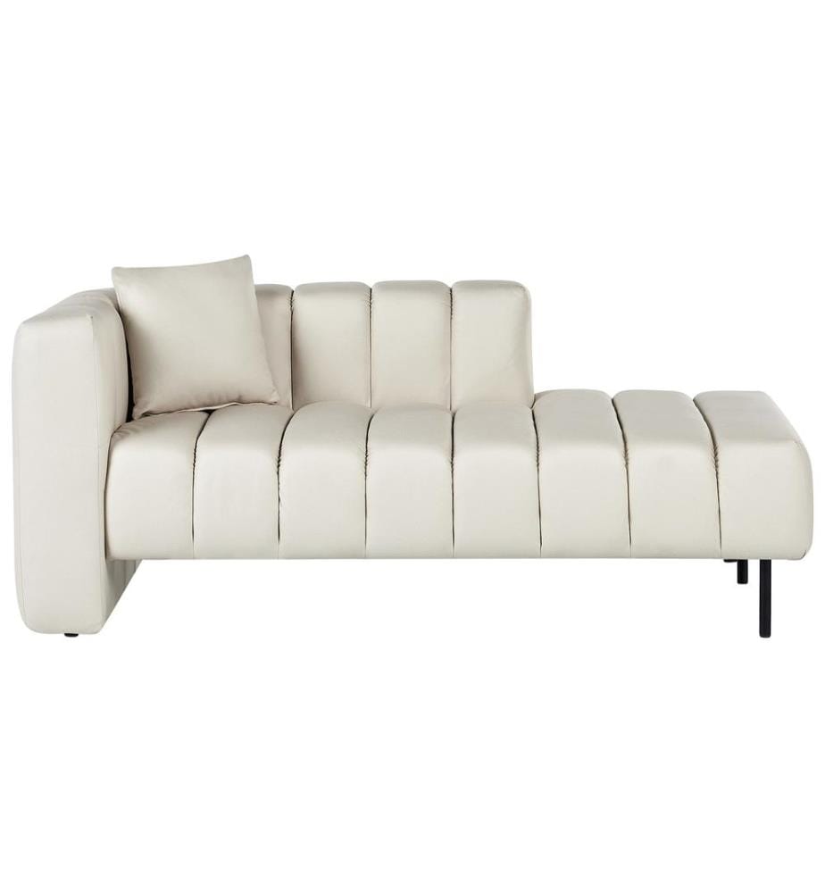 Chaise longue côté gauche LANNILS Cuir PU Blanc cassé