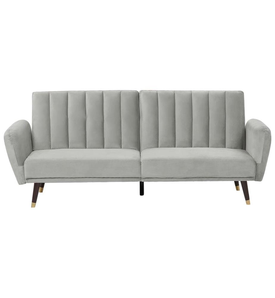 Canapé-lit 3 places VIMMERBY Velours Gris clair